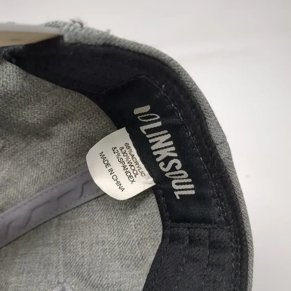 Linksoul Snapback Hat Gray One Size Green Undervisor Wool Blend Golf Patch